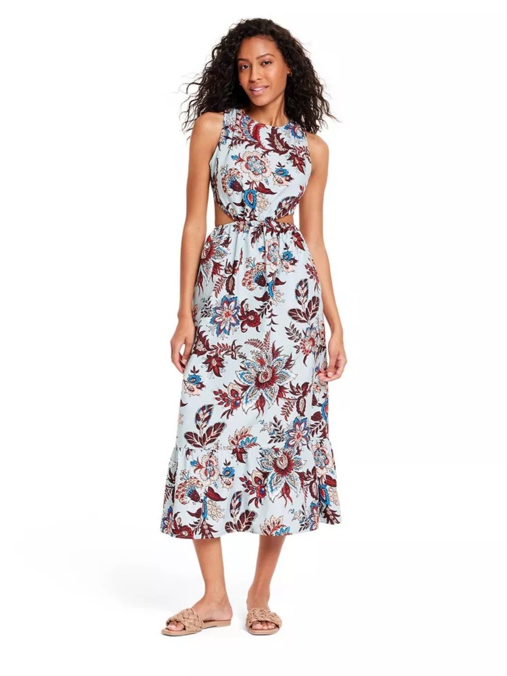 RHODE x target floral dress with cut outs